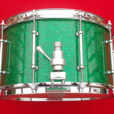 Palmetto Custom Drums 8x14 Green Class Glitter Snare Drum | Reverb