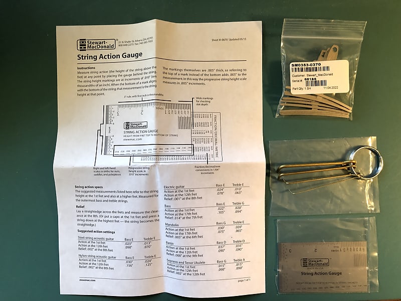 StewMac Action Adjustment Set for Electric Guitar Inches Reverb