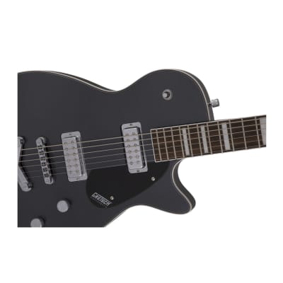 Gretsch G5260 Electromatic Jet Baritone Solid Body 6-String Electric Guitar with V-Stoptail, 12-Inch Laurel Fingerboard, and Bolt-On Maple Neck (Right-Handed, London Grey) image 7