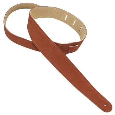 Henry Heller HBS2 2" wide Suede Leather Guitar Strap Rust image 1
