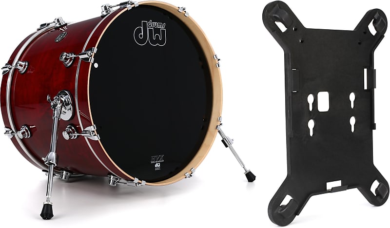 DW Performance Series Bass Drum - 16 x 20 inch - Cherry Stain Lacquer  Bundle with Kelly Concepts Kelly SHU FLATZ System for Shure Beta 91 / 91A image 1