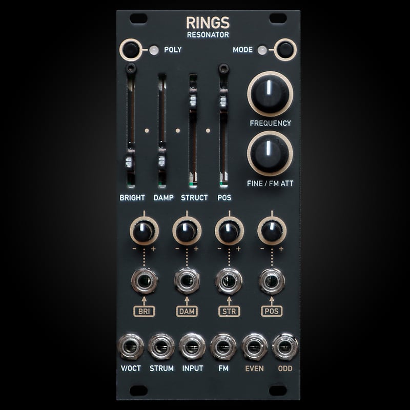 RINGS 12HP Version of Mutable Instruments Rings /// Rangoon //// Eurorack  Modular /// Black & Gold