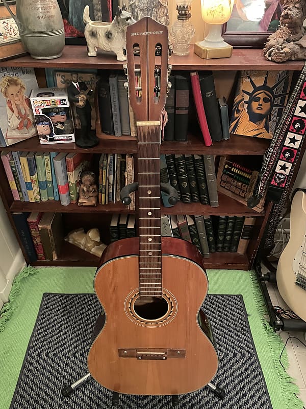 1960’s Made in Japan Silvertone  Acoustic Classical Guitar model #2688  Natural wood image 1