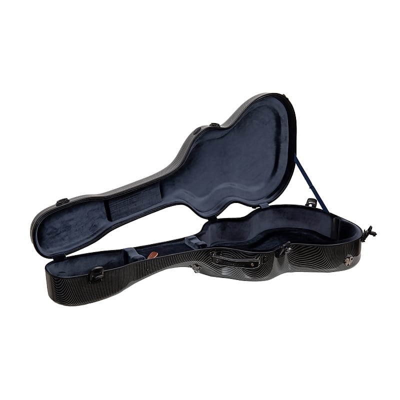 Crossrock Ultra-light Fiberglass Guitar Case-Fits OM/000-14 Fret Acoustic Guitars, Includes Protective Cover, Interior Compartment, TSA Lock, Weight 7 Lb Black