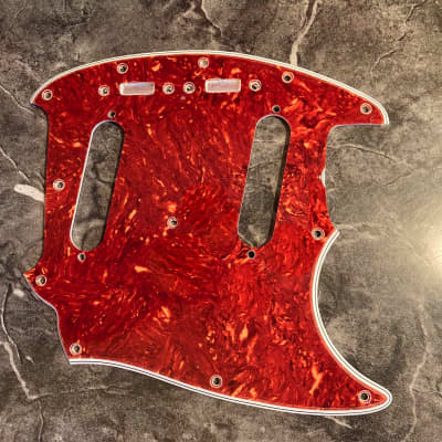 Wide Bevel Celluloid Tortoise 4 Ply Pickguard for Vintage 1964-1976 USA Fender Mustang ACCURATE!