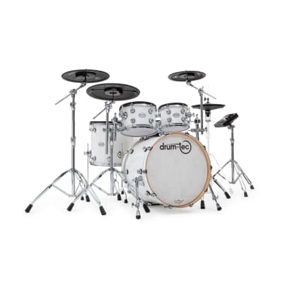 drum-tec pro 3 with Roland TD-27 - 2 up 1 down - Piano White
