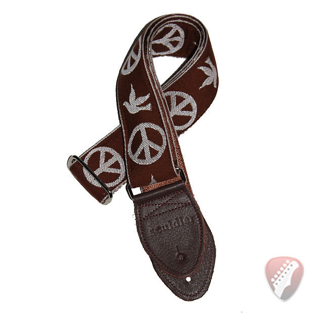 Immagine Souldier 2.0" Peace "Neil Young" in Brown - Custom Guitar Strap - 1