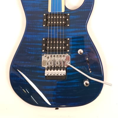 Hadean 25 1/2" Scale EG-628 TBL Blue Fretless Electric Guitar image 1