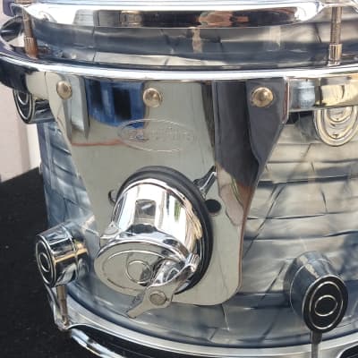 Pacific By Drum Workshop Made In Mexico 9 x 12" Blue/Silver Diamond Pearl Wrap CX Tom - Very Clean - Sounds Great! image 2