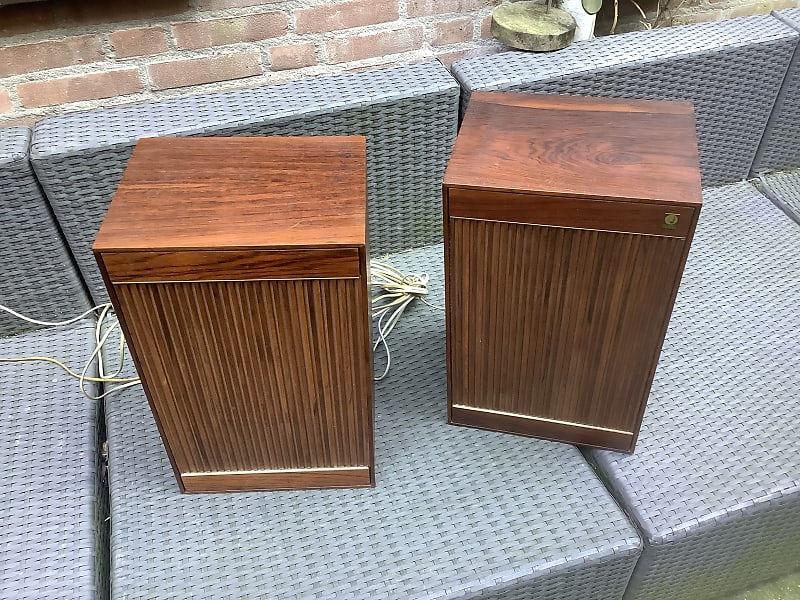 Svenska SINUS Swedish Design 60’s 70’s Sinus 1017 speakers loudspeakers Gorgeous wood look image 1