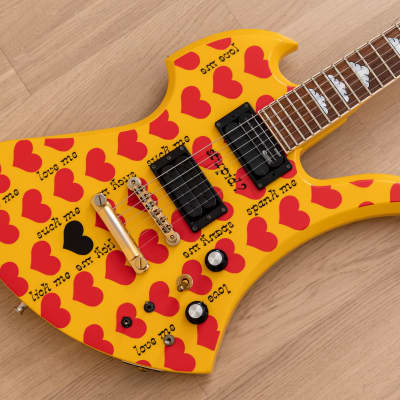Burny Mockingbird MG-145S HY Hide X Electric Guitar Yellow Heart w 