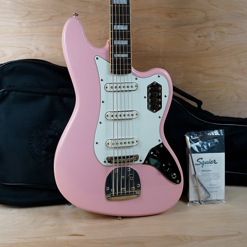 Squier by Fender Bass VI 2022 Shell Pink w/ Gig Bag