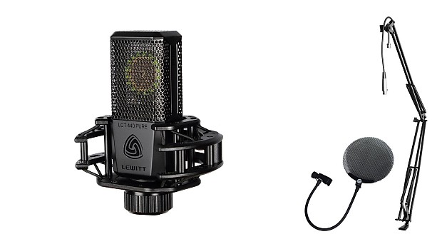Lewitt LCT-440 Pure w/ Desktop Boom Arm & Pop Filter | Reverb Lewitt LCT-440 Pure w/ Desktop Boom Arm & Pop Filter | Reverb