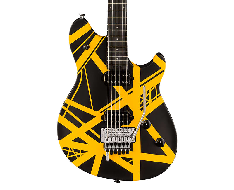 Open Box EVH Wolfgang Special Satin Striped Electric Guitar - Black/Yellow image 1