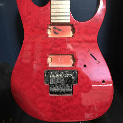 Ibanez RG Body, Custom Neck Early 2000’s - Transparent Red, Quilted Sapele Top, Basswood Body image 2