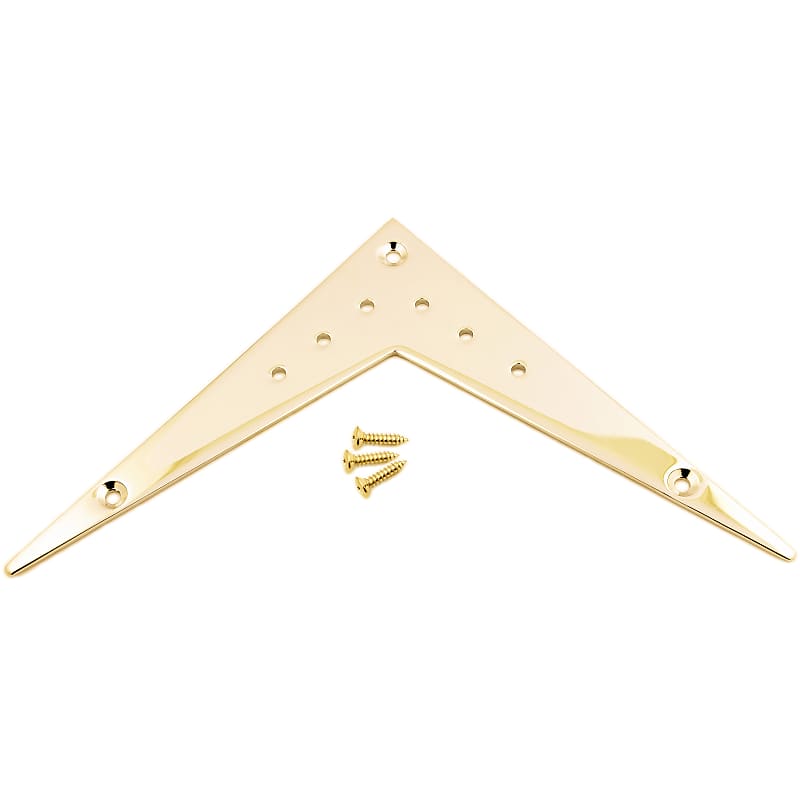 Small 6-String Vee Flying V Style Electric Guitar Tailpiece - Gold image 1