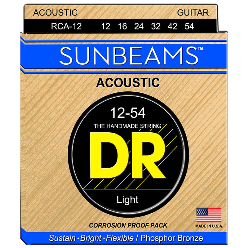 DR Strings RCA-12 Sunbeam Phosphor Bronze Light Acoustic 12-54 image 1