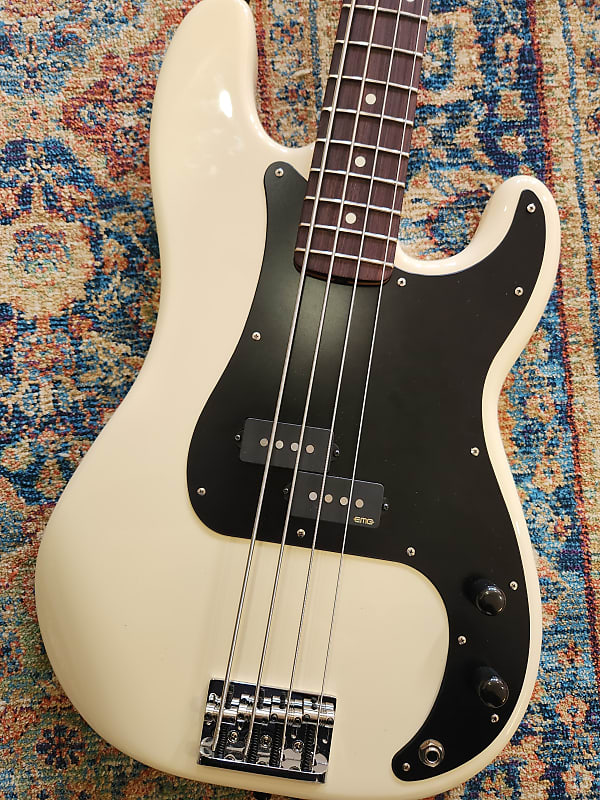 Fender American jazz bass neck Mex precision body EMG Geezer | Reverb