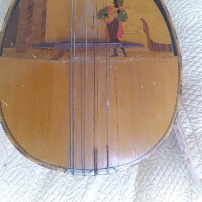 Robert barth ? 1900-1920 - Wood Inlay German bowlback, Neapolitan mandolin , parts or repair image 5
