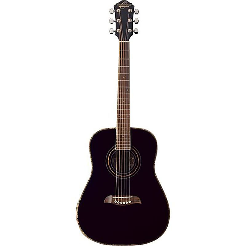 Oscar Schmidt OG1B 3/4 Size Dreadnought Acoustic Guitar, Black image 1