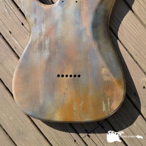 Hand-painted "aged" Alder Warmoth Strat body, ONE-OF-A-KIND image 10