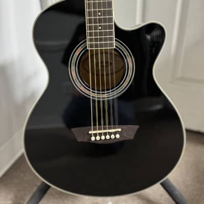 Washburn EA12B Mini Jumbo Acoustic-Electric Guitar - Black - Used image 4