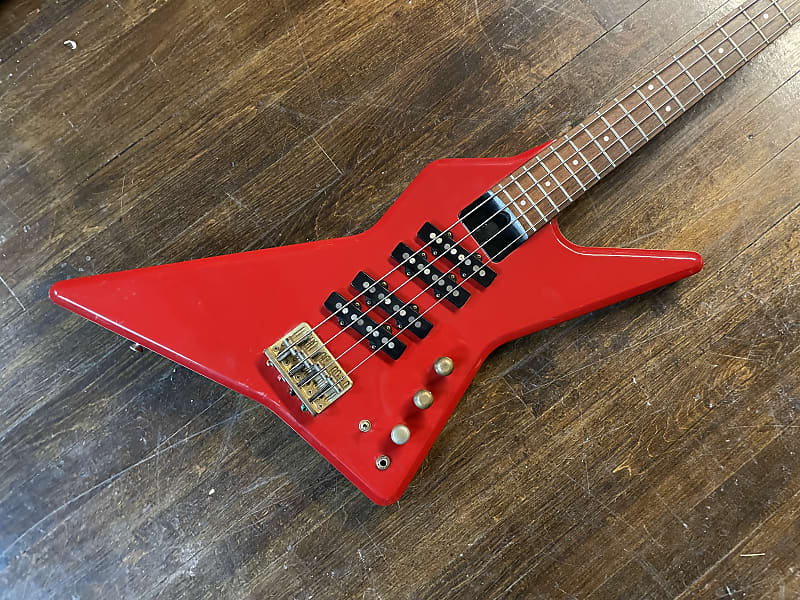 1980s Greco MTB 70 Explorer Bass 4 Pickup Fire Red MIJ Fujigen | Reverb