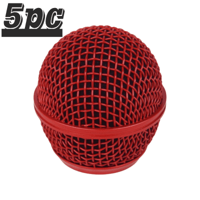 5x Replacement Mesh Microphone Grille For Shure SM58 565SD LC SV100, Red