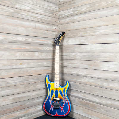 Kramer Baretta "Hot Rod" Electric Guitar  - Blue Sparkle Flames (9014-BO) image 5