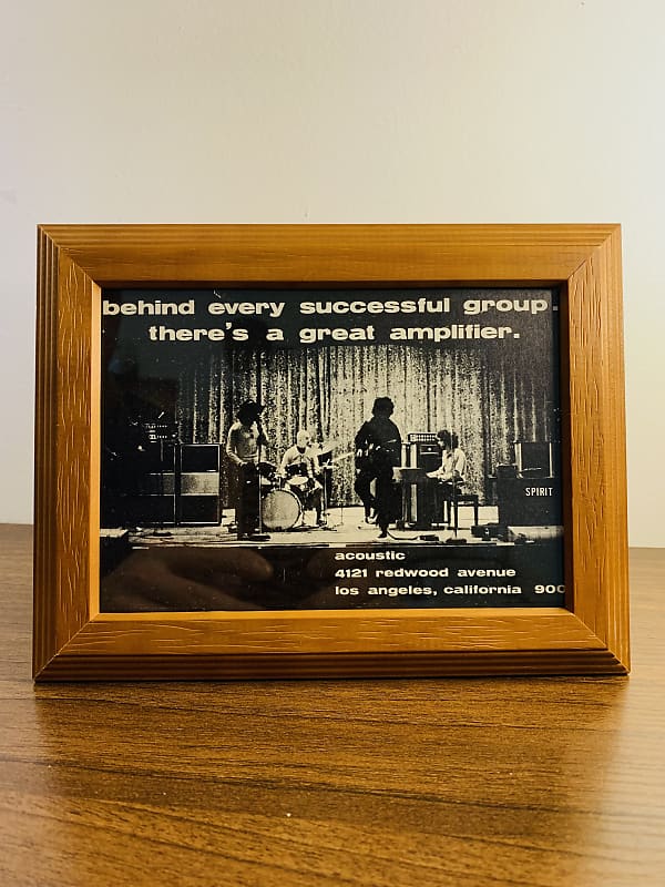 |Original|1969 Acoustic Amplifiers Promotional Ad Ft. SPIRIT Onstage I've Got A Line On You |Framed| image 1
