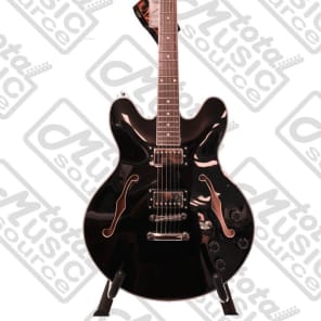 Oscar Schmidt Delta Blues Semi Hollow Guitar, Black, Covered Pickups, OE30B CP KIT image 9