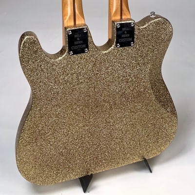 Bell & Hern Double Neck Telecaster Jazzmaster 2021 Gold Sparkle  w/HSC Surf City to Nashville image 6