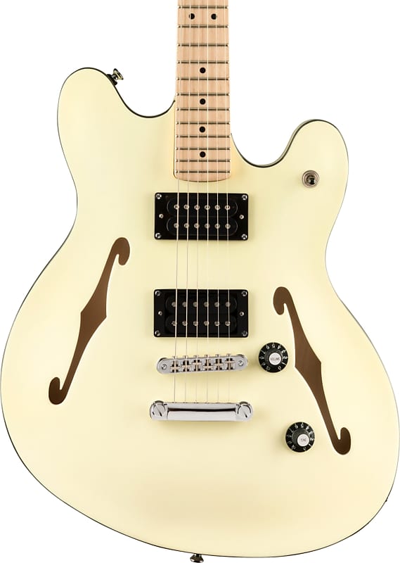 Squier Affinity Starcaster Semi-Hollow Guitar, Maple Fingerboard, Olympic White image 1