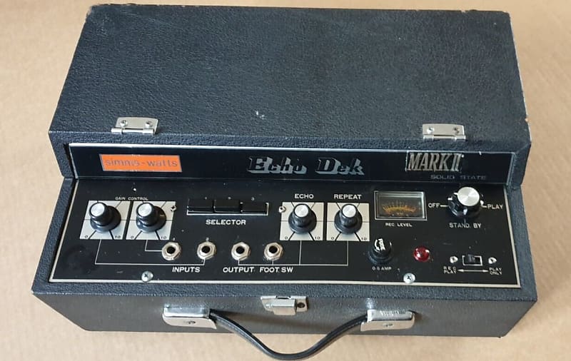 Rare Vintage Simms Watts Echo Dek MarkII Tape Echo Delay Unit