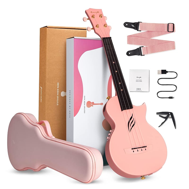Concert Ukulele For Adult Kids Beginners Kit,23Inch Carbon Fiber Travel  Ukulele With Beginner Kit With Case,Pick,Strap,And Strings-White