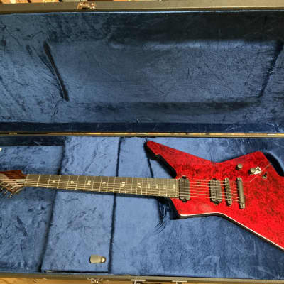 Schecter E-7 Apocalypes Red Reign 7 string Explorer type w hard case included image 2