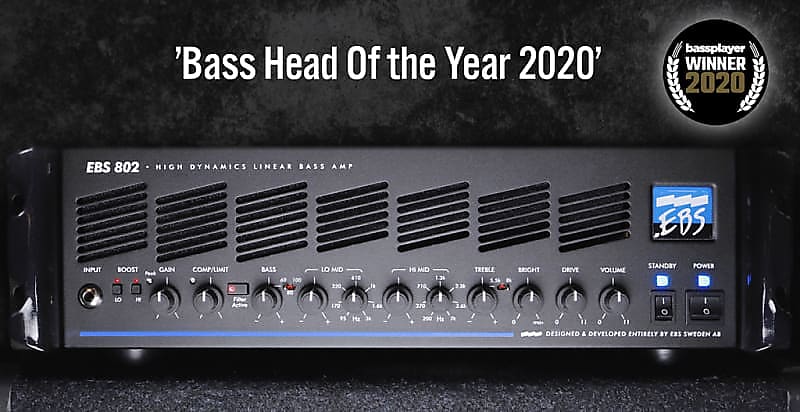 EBS EBS802 Bass Head EBS 802 High Dynamics Linear 750W Bass Amp Head image 1