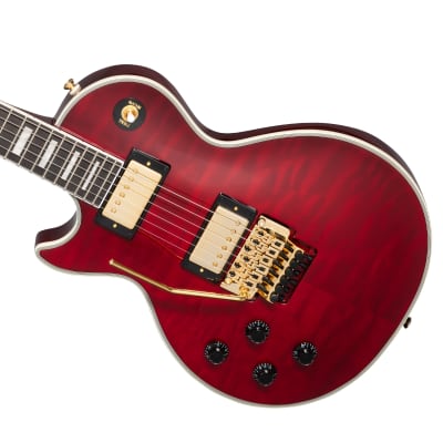 Epiphone Alex Lifeson Signature Les Paul Custom Axcess Left-Handed Guitar - Quilt Ruby image 2