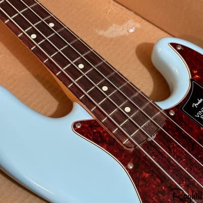 Fender Vintera '60s Jazz Bass MIM 4 String Electric Bass Guitar Daphne Blue image 7