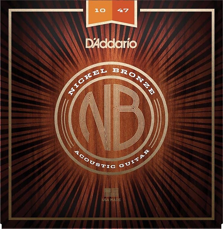 D'Addario NB1047 Nickel Bronze Acoustic Guitar Strings, Extra Light Gauge image 1