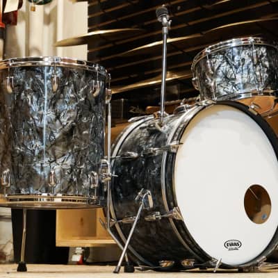 Slingerland 12/14/20" Drum Set - 1960s Black Diamond Pearl image 1