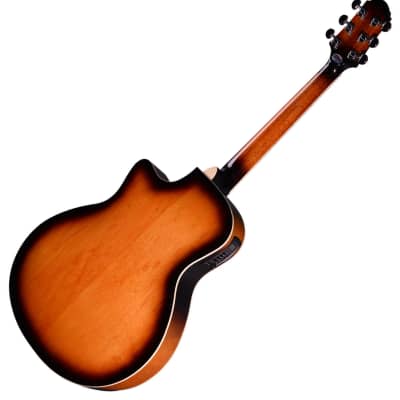 Crafter Noble VTG Vintage Sunburst Small Jumbo Flame Maple Acoustic Guitar Preamp image 2