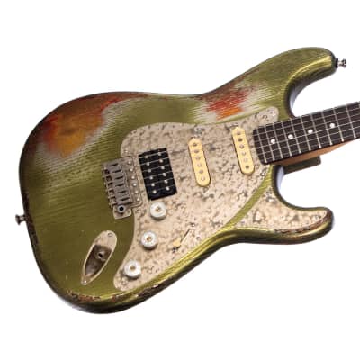 Paoletti Guitars Stratospheric Loft HSS - Distressed Firemist Lime - Ancient Reclaimed Chestnut Body, Hand Wound Pickups, Custom Boutique Electric - NEW! image 3