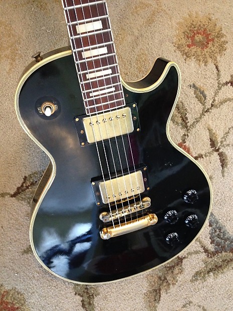 Buroze Les Paul Custom 1970's Black & Gold Burny Greco