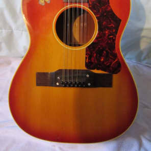 Gibson B-25-12 Acoustic 12 String 1964 Cherry Sunburst & Case image 2