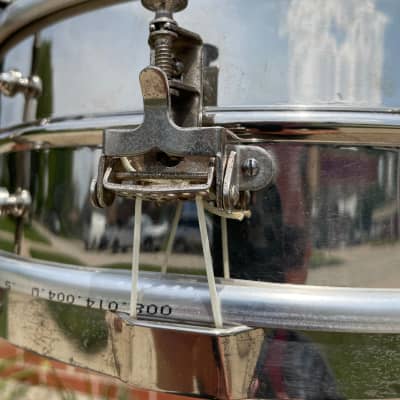 1930s Leedy No. 3010 Utility 5x14 Snare Drum Nickel Over Brass Tube Lug NOB *Video Demo* image 6