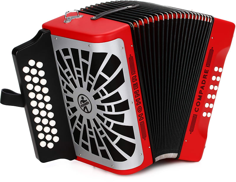 Hohner Compadre Diatonic Accordion - Keys of G/C/F - Red image 1
