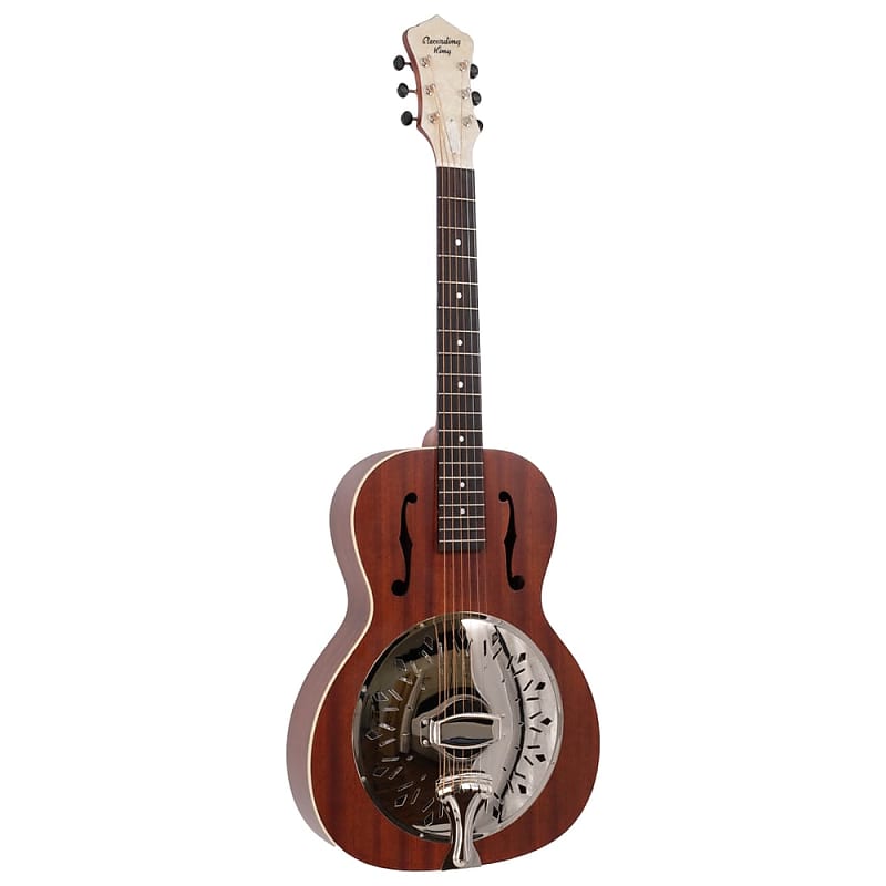 Recording King Rattlesnake Wood Body Resonator Guitar Brown Reverb