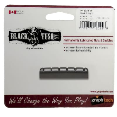 Graphtech Black PT-1728-00 Slotted Tusq XL Nut For 6 String For Acoustic Guitars image 4