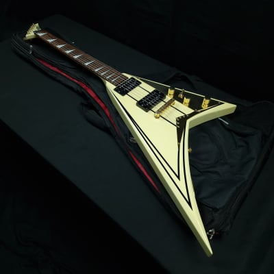 Jackson RR5 Rhoads Pro 2007 Ivory with Black Pinstripes Made in Japan Neck Through Seymour Duncan JB and Jazz pickups for sale